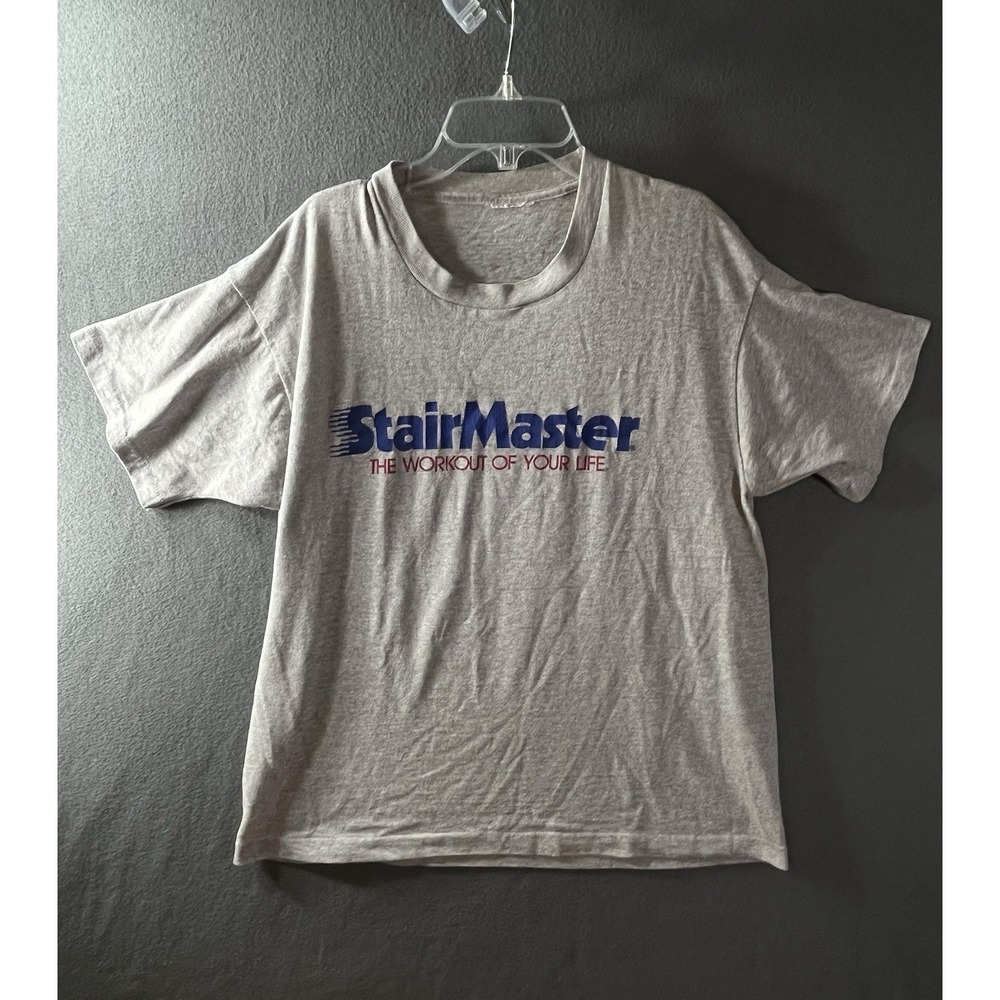 VTG 80s 90s StairMaster Gym Fitness Promo Grey Single Stitch ?S? Shirt Workout
